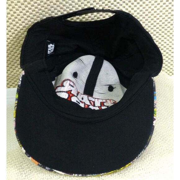 Star Wars Youth Snapback Hat Black With Comic Print Brim Adjustable Fit - Picture 6 of 7